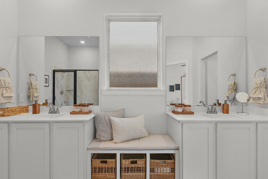 Representative furnished interior of a home built from the Wilshire by Chesmar Homes in Stream Waters, Buda (Image 13).