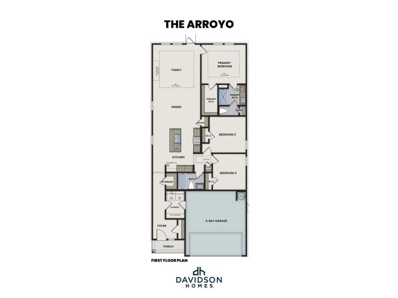 2D floor plan layout for the The Arroyo A by Davidson Homes LLC in Morgan Meadows, San Antonio, TX (Image 3). 2D floor plan layout for the The Arroyo A by Davidson Homes LLC in Morgan Meadows, San Antonio, TX (Image 3).