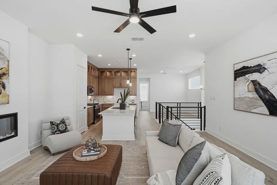 Furnished interior view inside a new home in Centero at Stone Oak, San Antonio (Image 6).