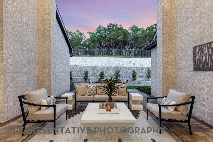 Exterior details and patio area of a home in Sandbrock Ranch, Aubrey (Image 2).