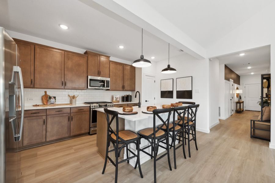 Kitchen with pendant lighting