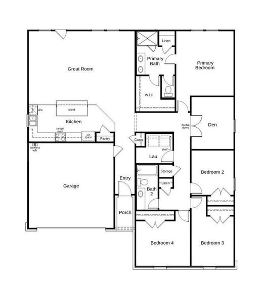 2D floor plan layout of this home in Heartland Signature, Heartland, TX (Image 4).