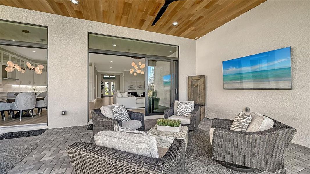 Exterior details and patio area of a home in , Sarasota (Image 38).