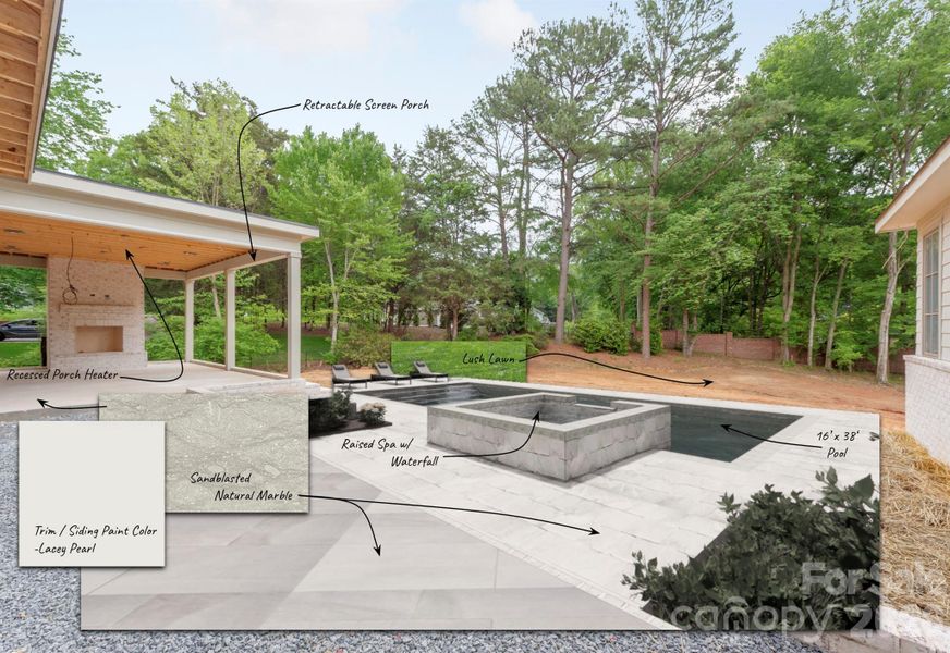 Exterior details and patio area of a home in , Charlotte (Image 1). Exterior details and patio area of a home in , Charlotte (Image 1).
