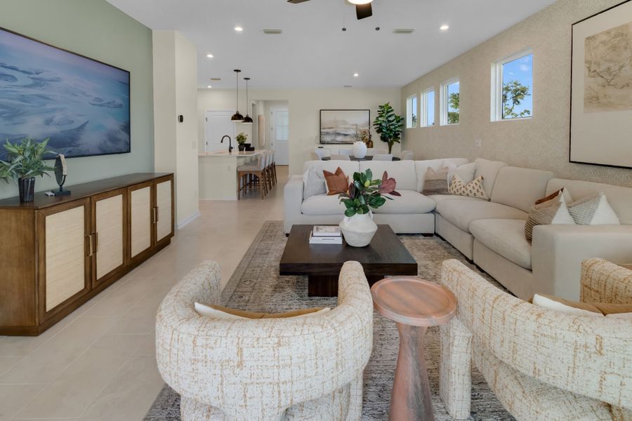 Representative furnished interior of a home built from the Cabana by Mattamy Homes in RiverTown, St. Johns (Image 9). Representative furnished interior of a home built from the Cabana by Mattamy Homes in RiverTown, St. Johns (Image 9).