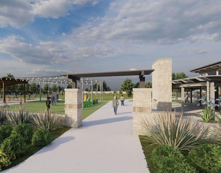 Beautifully landscaped community with walking trails and gathering spaces Beautifully landscaped community with walking trails and gathering spaces