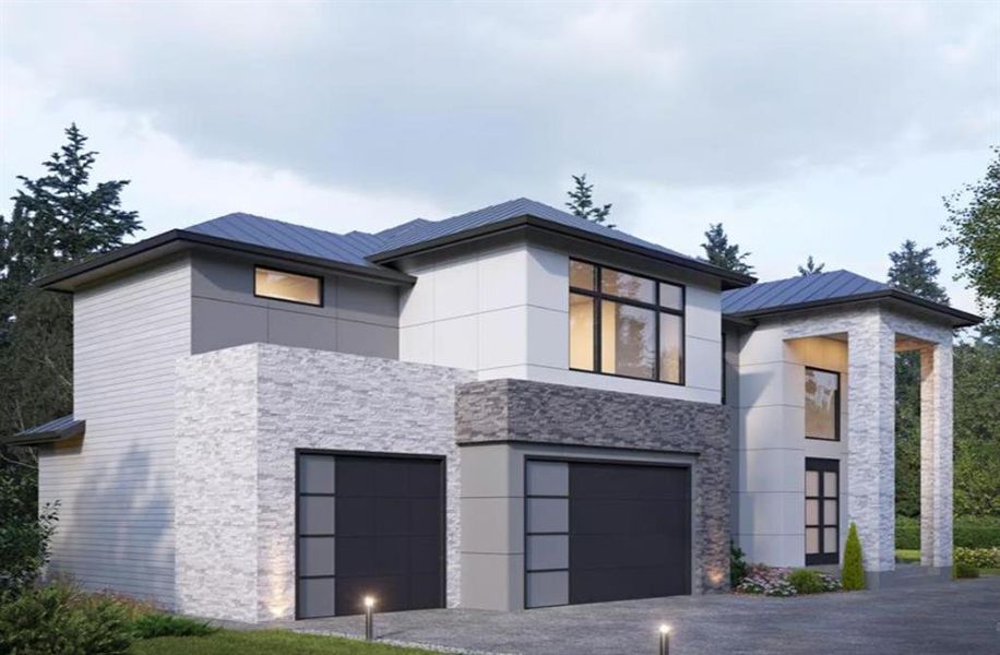 Front exterior of a new home in , Lawrenceville, GA, highlighting curb appeal (Image 1).