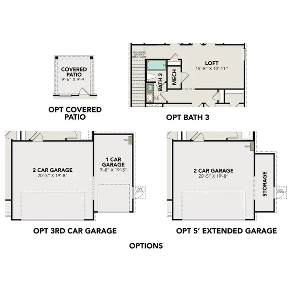 2D floor plan layout for the The Brazos F by Davidson Homes LLC in Spring Branch Crossing, Conroe, TX (Image 5).