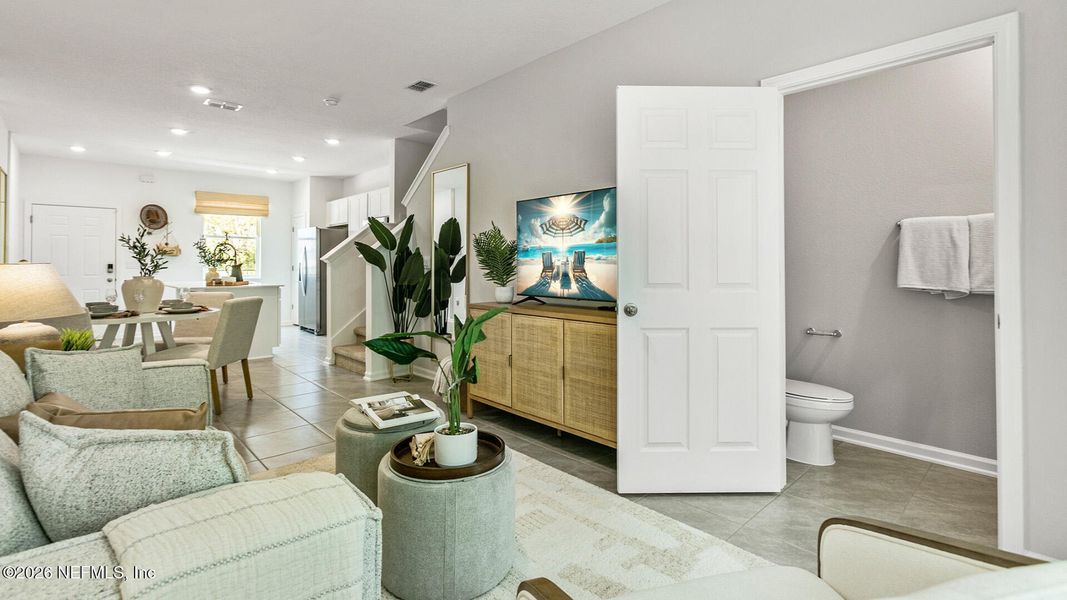 Furnished interior view inside a new home in Cordera Townhomes, St. Augustine (Image 9).