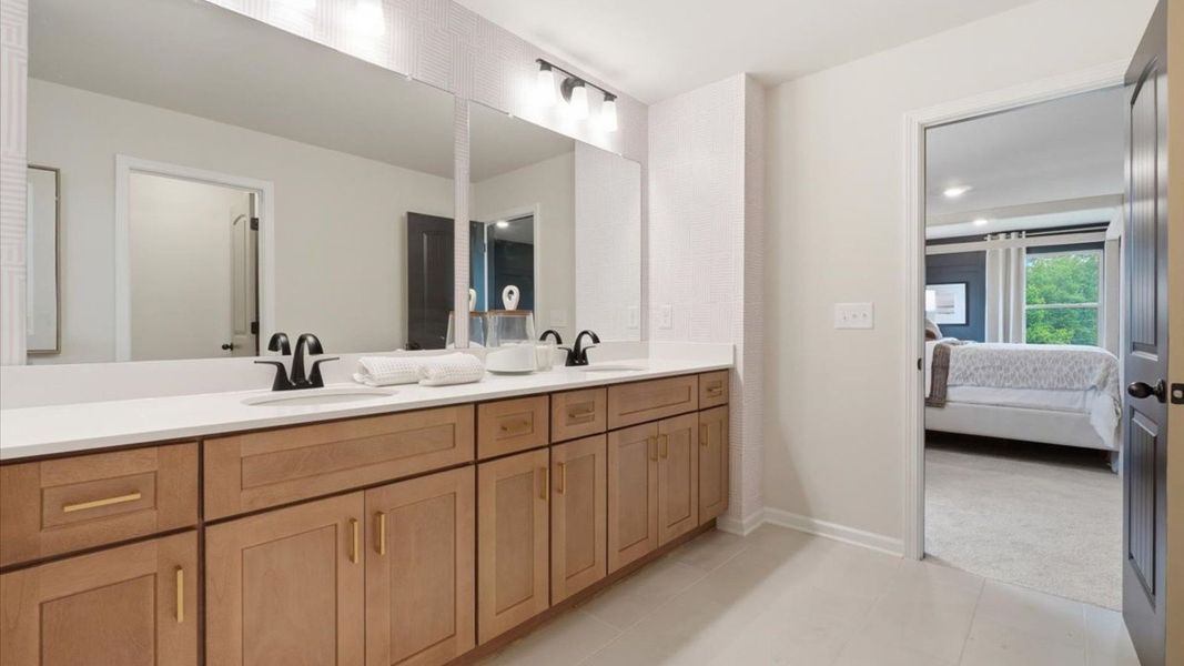 Representative furnished interior of a home built from the Stonefield - Side Entry by DRB Homes in Brighton, Locust Grove (Image 30).