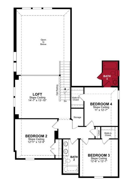 2D floor plan layout of this home in Bridgeland, Cypress, TX (Image 4).