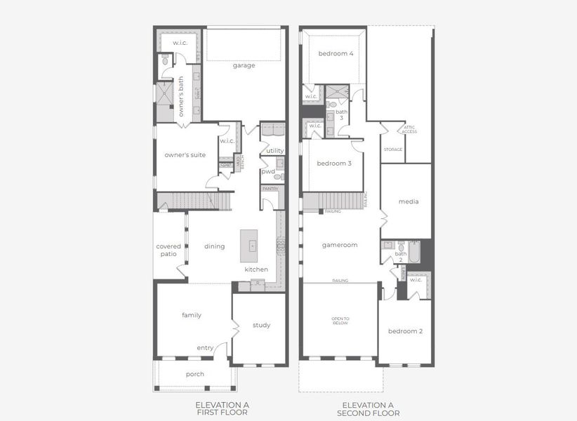 2D floor plan layout for the Valente by Normandy Homes in Hazelwood 40' Series, Frisco, TX (Image 3). 2D floor plan layout for the Valente by Normandy Homes in Hazelwood 40' Series, Frisco, TX (Image 3).