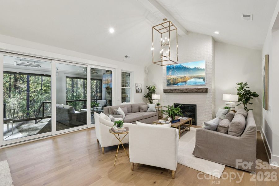 Main Living space with Vaulted Ceilings