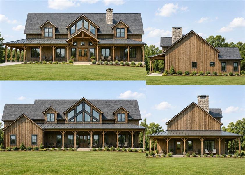 Rendering of Another floor plan option 4: Property Exterior Documentation. Presenting multiple elevation views of the property's exterior