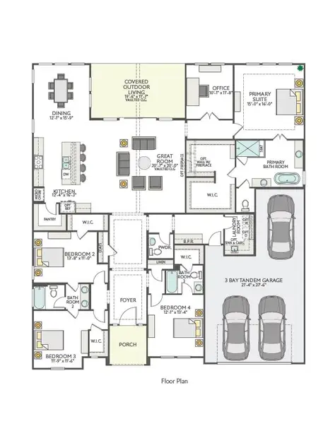 2D floor plan layout for the Elysia by Tri Pointe Homes in Noven, Leander, TX (Image 3).