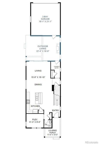 2D floor plan layout of this home in Painted Prairie, Aurora, CO (Image 4).
