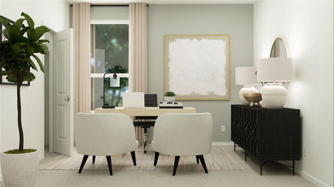 Dining area featuring carpet flooring