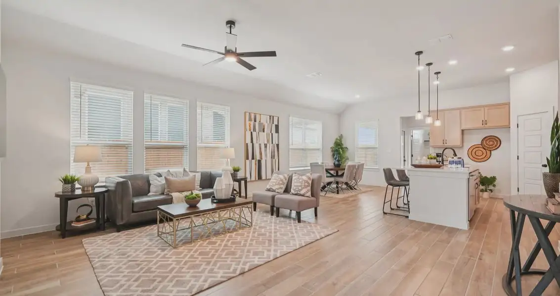 Furnished interior view inside a new home in Stream Waters, Buda (Image 4).