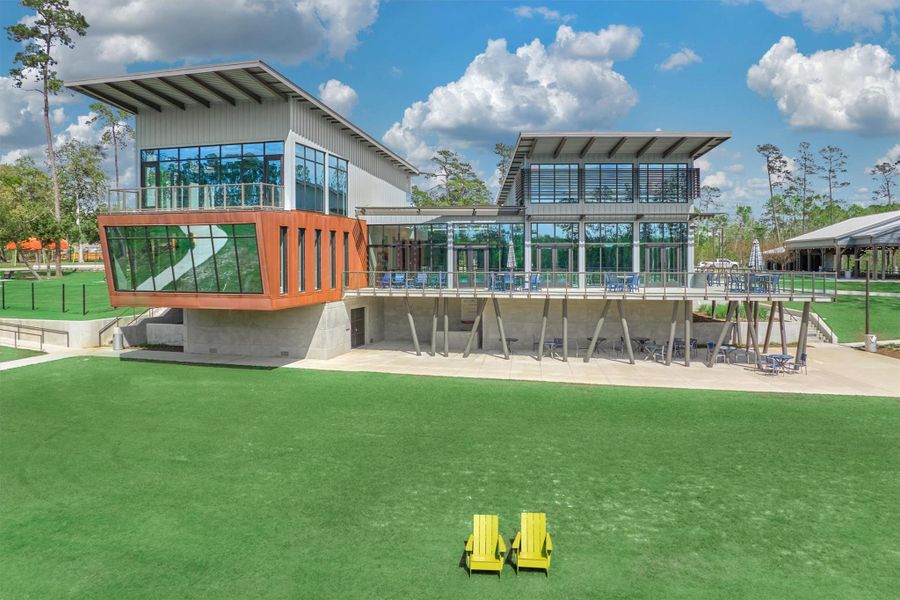 The Lake House - 13-acre amenity center and event venue. Grand Room (fits up to 150 guests), fitness center, overlook room, outdoor pavilion, resort-style pool & fire pit.