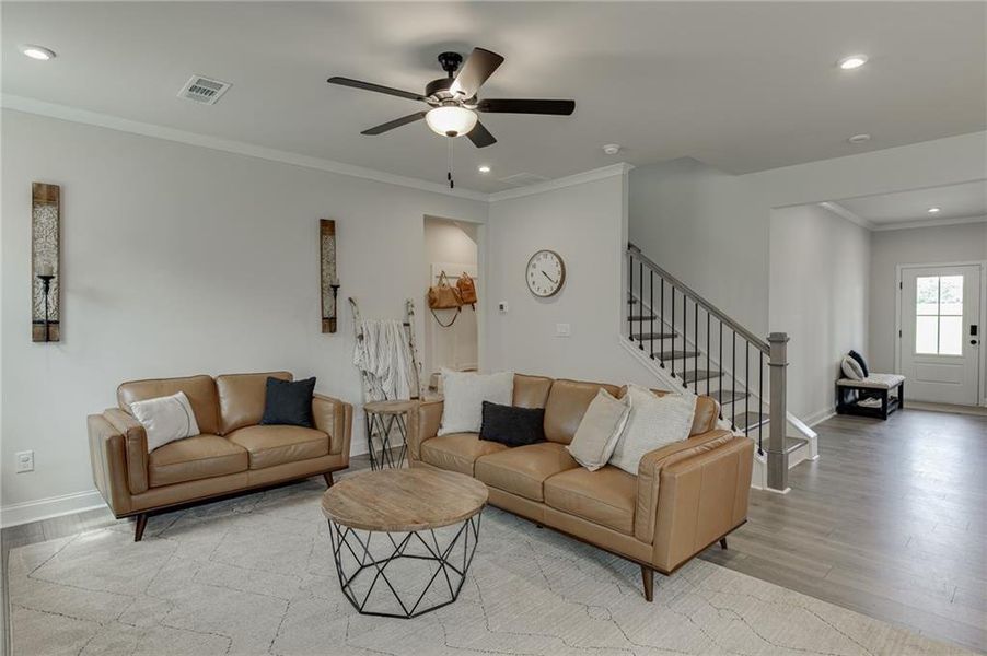 Furnished interior view inside a new home in Tiberon Woods, Cumming (Image 32). Furnished interior view inside a new home in Tiberon Woods, Cumming (Image 32).