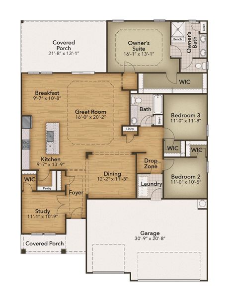 2D floor plan layout of this home in Bridgewater - Shorehaven Village, Little River, SC (Image 5). 2D floor plan layout of this home in Bridgewater - Shorehaven Village, Little River, SC (Image 5).