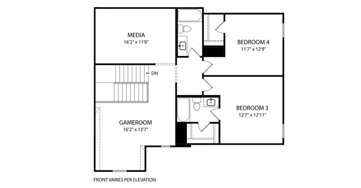 2D floor plan layout of this home in Painted Tree Woodlands, McKinney, TX (Image 4).