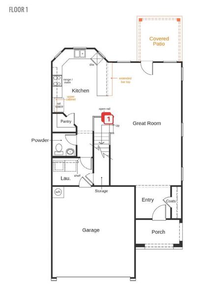 2D floor plan layout of this home in Creekside at Estancia, Austin, TX (Image 6).