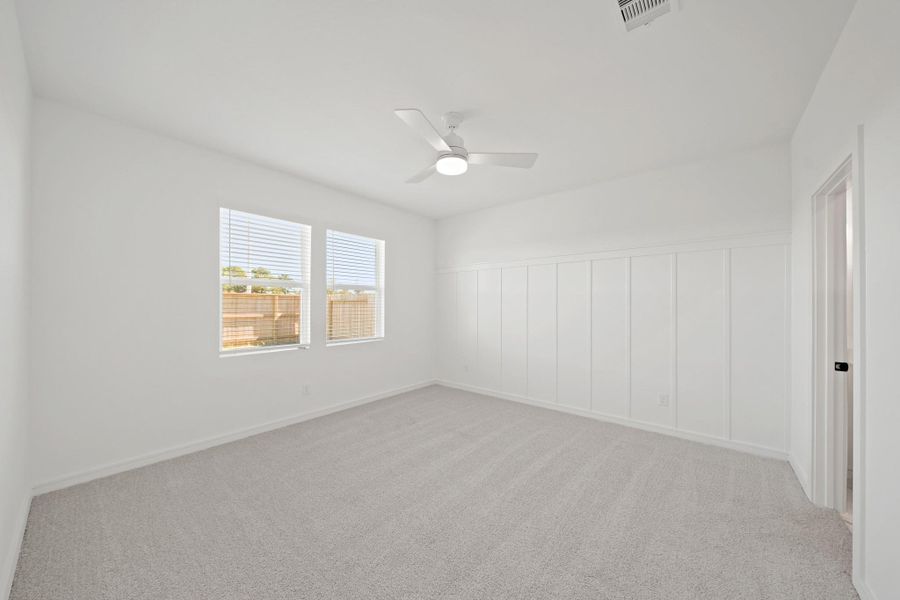 Spacious primary suite