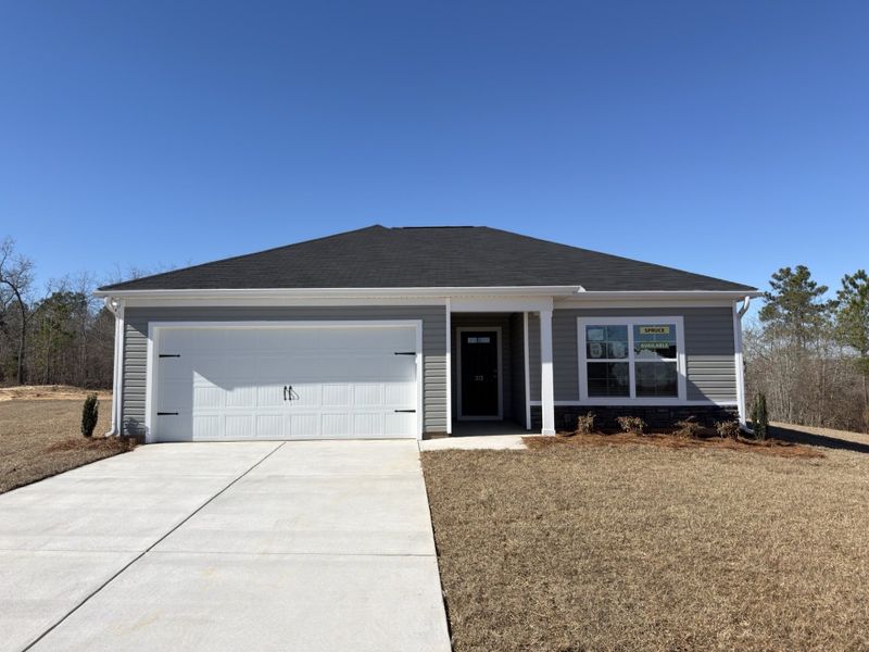 Front exterior of a new home in Forts Ridge, Pelion, SC, highlighting curb appeal (Image 2). Front exterior of a new home in Forts Ridge, Pelion, SC, highlighting curb appeal (Image 2).