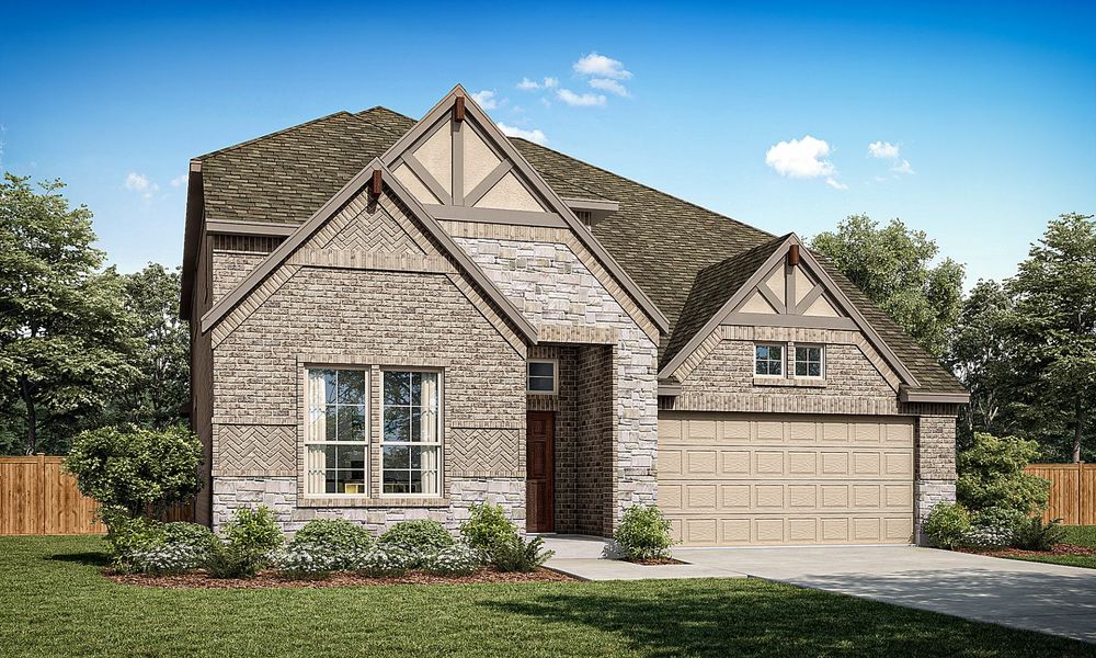 Representative exterior photo of a completed home built from the Richardson by Pacesetter Homes in Leonard Trails, Anna, TX (Image 21).