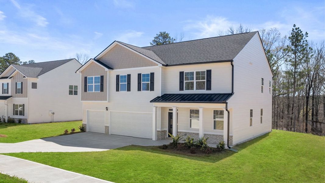 Front exterior of a new home in The Abbey at Trolley Run Station, Aiken, SC, highlighting curb appeal (Image 2).