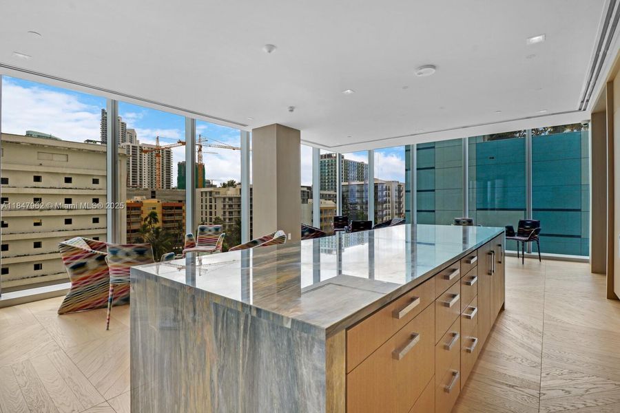 full kitchen in media room