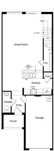2D floor plan layout of this home in Reserve at Forest Lake Townhomes, Lake Wales, FL (Image 4).