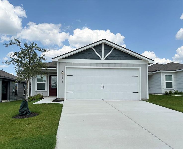 Welcome home to the three-bedroom, two-bathroom Hawthorne plan at Cool Water at Sonterra! An inviting front porch welcomes you inside to discover all that this impressive home has to offer. You’ll find upgrades such as WI-Fi enabled garage door opener with ability to link to Amazon Key, programmable thermostat and blinds at front window.