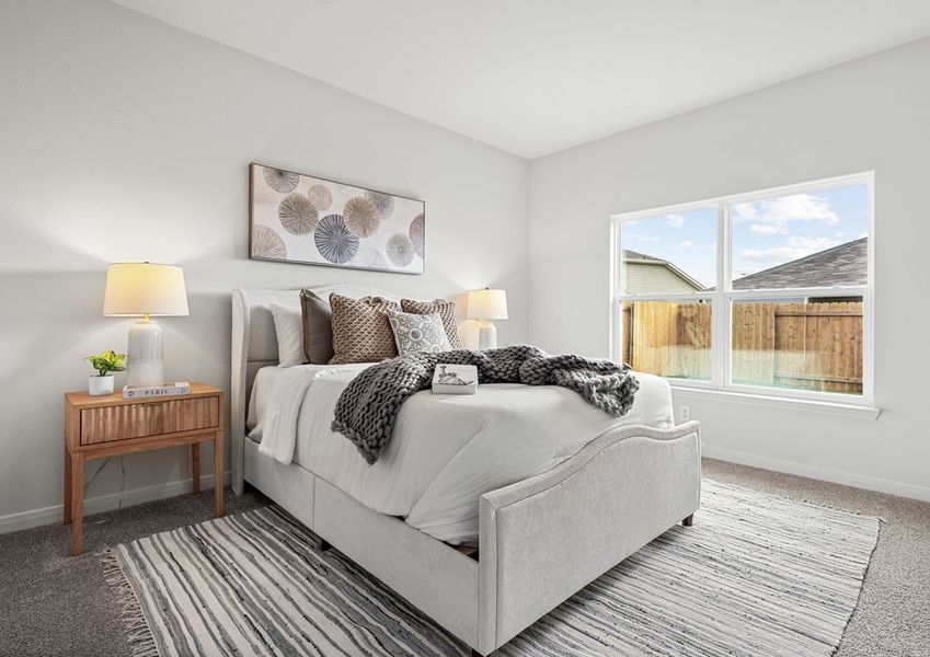 The master bedroom is spacious. The master bedroom is spacious.