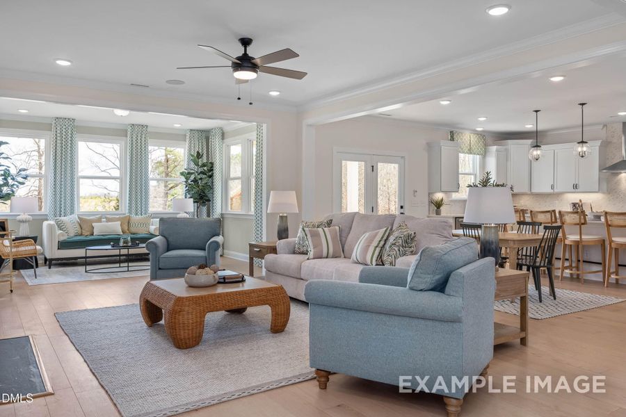 Furnished interior view inside a new home in Addison West, Holly Springs (Image 7). Furnished interior view inside a new home in Addison West, Holly Springs (Image 7).