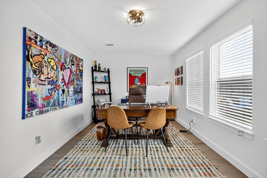 Bright and versatile first-floor flex room with large windows providing abundant natural light — ideal for a home office, media room, or workout space. Bright and versatile first-floor flex room with large windows providing abundant natural light — ideal for a home office, media room, or workout space.