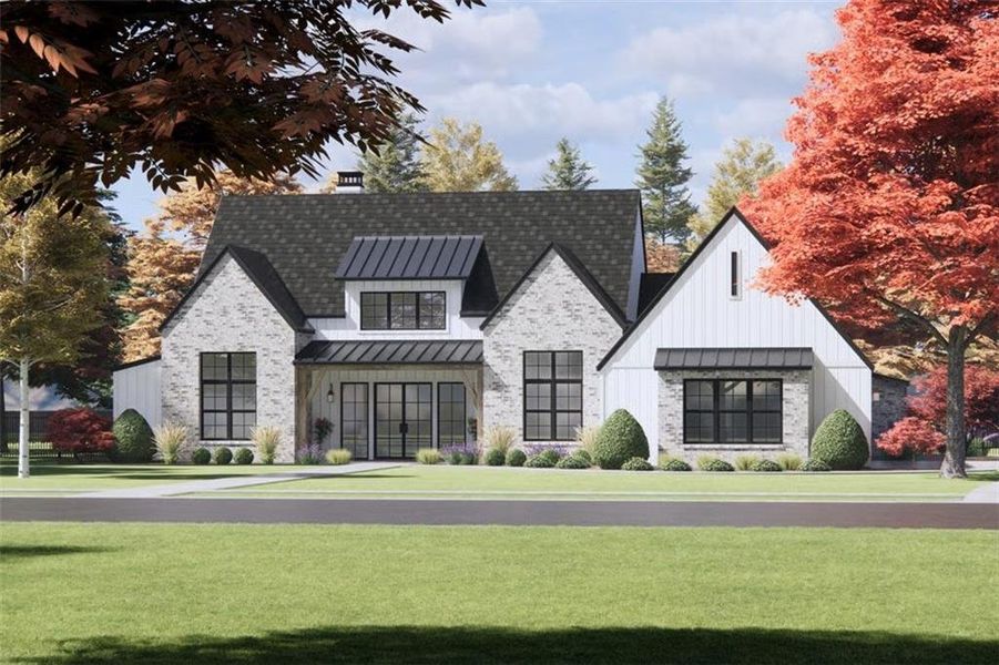 Front exterior of a new home in , Acworth, GA, highlighting curb appeal (Image 1).