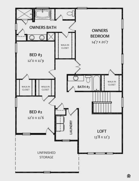 2D floor plan layout for the Cameron - Vanguard Collection by Mungo Homes in Porter Ridge, Elgin, SC (Image 3).