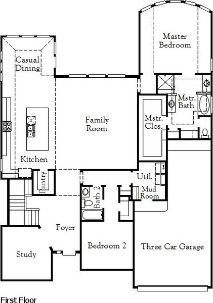 2D floor plan layout of this home in The Highlands, Porter, TX (Image 3).