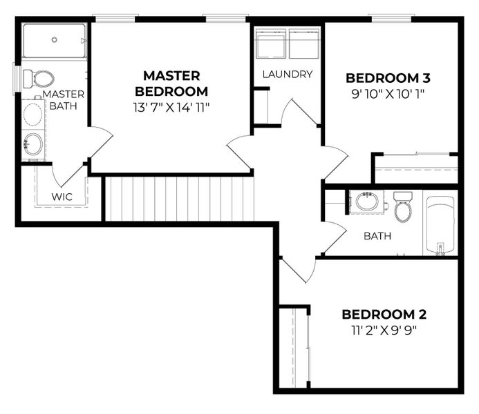 2D floor plan layout of this home in Liberty Draw, Evans, CO (Image 4).