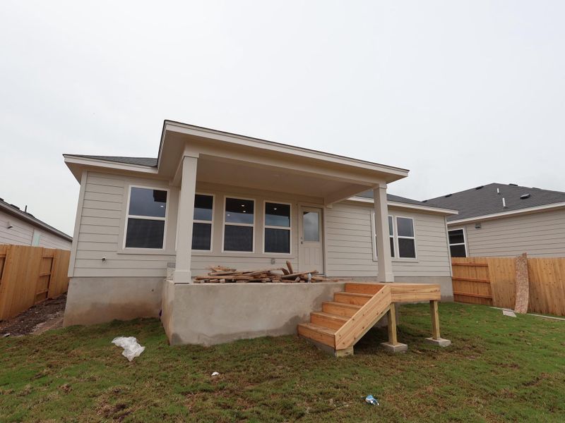 Exterior details and patio area of a home in Willow Springs, Buda (Image 2). Exterior details and patio area of a home in Willow Springs, Buda (Image 2).