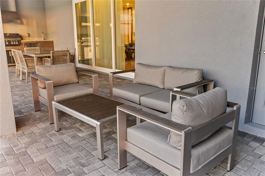 Exterior details and patio area of a home in Windsor Cay Resort, Clermont (Image 28). Exterior details and patio area of a home in Windsor Cay Resort, Clermont (Image 28).