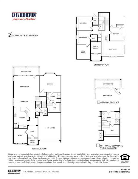 2D floor plan layout of this home in Woodcreek, Fate, TX (Image 3).