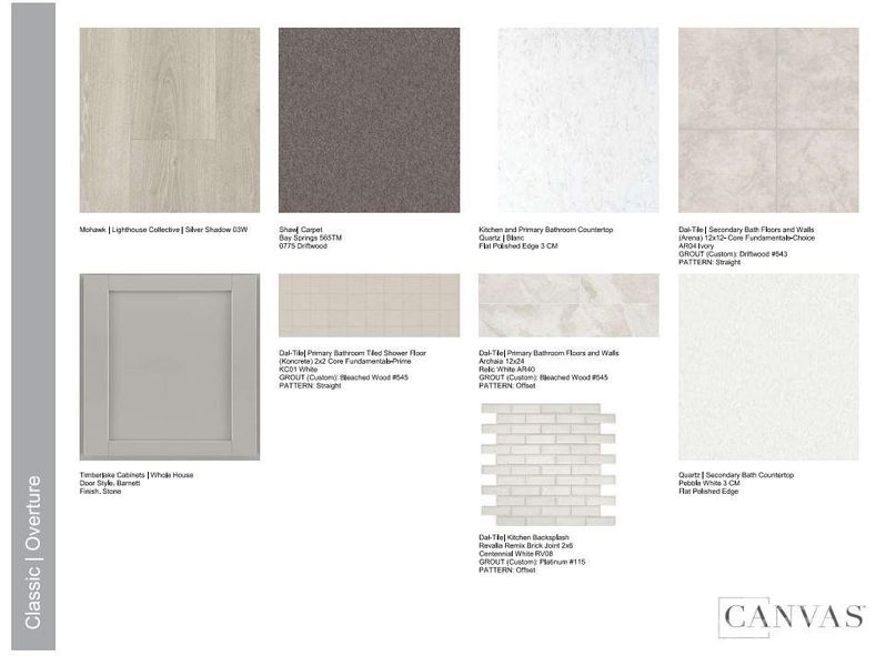 Design Selections. Home is currently under construction, selections subject to change.