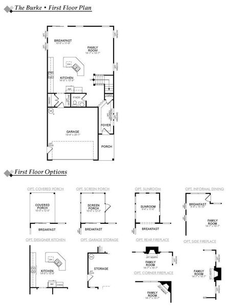2D floor plan layout for the Burke by Eastwood Homes in Villas at Dawsonville, Dawsonville, GA (Image 3).