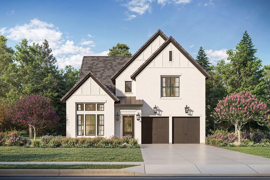 Representative exterior photo of a completed home built from the Landmark by Landon Homes in Fields - Brookside North, Frisco, TX (Image 1). Representative exterior photo of a completed home built from the Landmark by Landon Homes in Fields - Brookside North, Frisco, TX (Image 1).