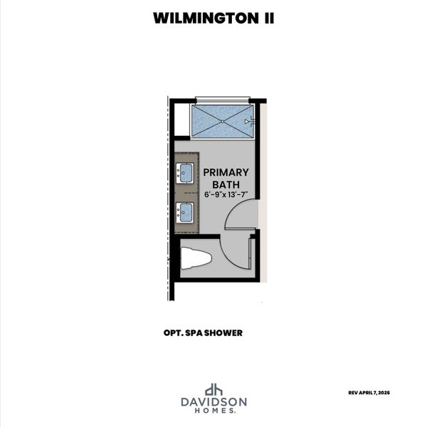 2D floor plan layout for the The Wilmington II A by Davidson Homes LLC in Townes at North Main, Lillington, NC (Image 9). 2D floor plan layout for the The Wilmington II A by Davidson Homes LLC in Townes at North Main, Lillington, NC (Image 9).