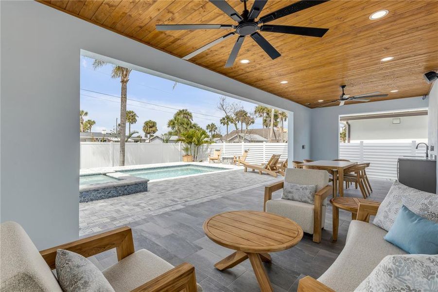 Exterior details and patio area of a home in , New Smyrna Beach (Image 54).