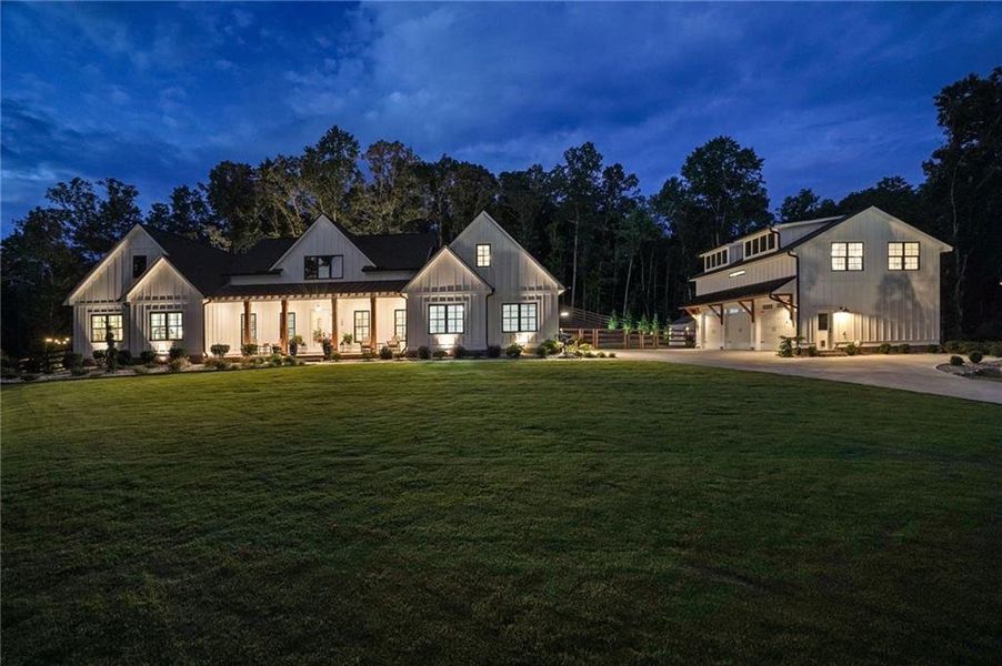 Front exterior of a new home in , Ball Ground, GA, highlighting curb appeal (Image 24). Front exterior of a new home in , Ball Ground, GA, highlighting curb appeal (Image 24).